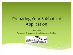 Preparing Your Sabbatical Application