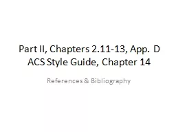 Part II, Chapters 2.11-13, App. D