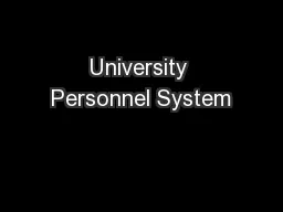 University Personnel System