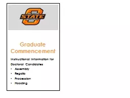 Graduate Commencement Instructional Information for