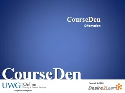 CourseDen CourseDen Orientation