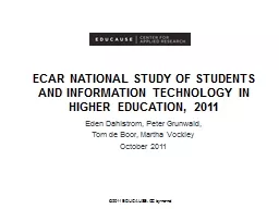 ECAR National study of students and information technology in higher education, 2011
