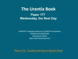 The Urantia Book Paper 177 