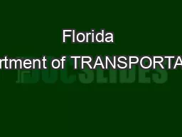 Florida Department of TRANSPORTATION