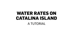 WATER RATES ON CATALINA ISLAND