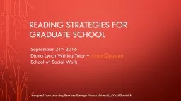 Reading Strategies for Graduate School