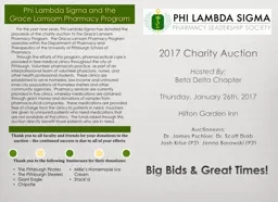 2017 Charity Auction Hosted By: