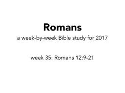 Romans a week-by-week Bible study for 2017