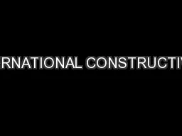 INTERNATIONAL CONSTRUCTIVISM