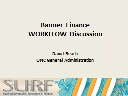 Banner Finance  WORKFLOW Discussion