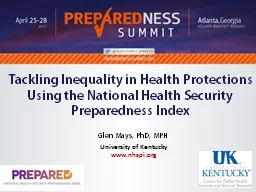 Progress and Priorities for the National Health Security Preparedness Index