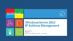 Windows Server 2012  IP Address Management