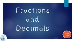 Fractions and Decimals Stage Three