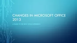 Changes in Microsoft Office 2013