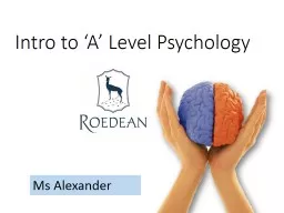 Intro to ‘A’ Level Psychology