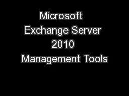 Microsoft  Exchange Server 2010 Management Tools