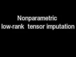 Nonparametric low-rank  tensor imputation