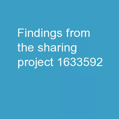 Findings from the Sharing Project