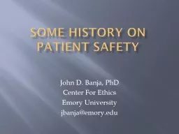 Some history on patient safety