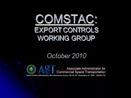 COMSTAC : EXPORT CONTROLS