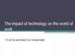 The impact of technology on the world of work