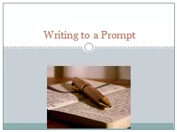 Writing to a Prompt Where is your writing headed?
