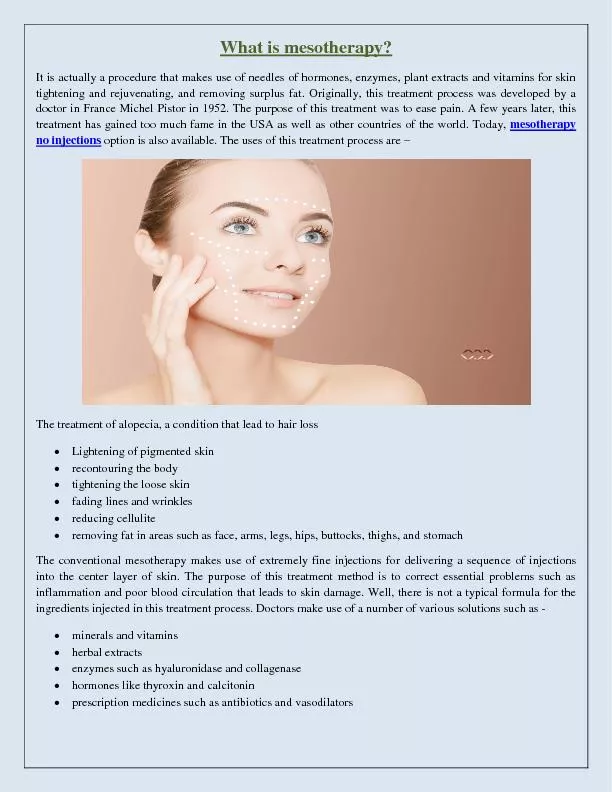 What is mesotherapy