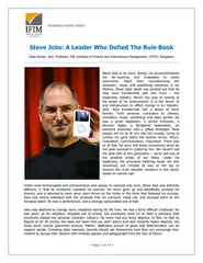 Page  of   Steve Jobs A Leader Who Defied The Rule Bo