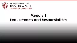 Module 1 Requirements and Responsibilities