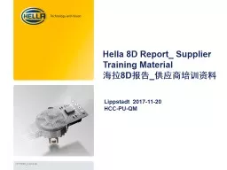 Hella 8D Report_ Supplier Training Material