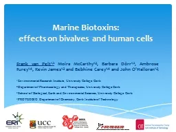 Marine  Biotoxins :  effects
