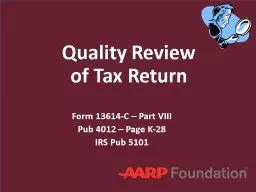 Quality Review  of Tax Return