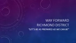 Way Forward  Richmond District