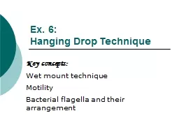 Ex. 6 :  Hanging Drop Technique