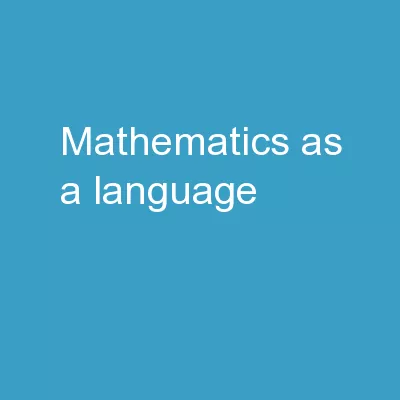 Mathematics as a language