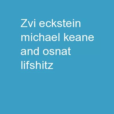   Zvi Eckstein, Michael Keane and Osnat Lifshitz