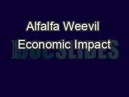 Alfalfa Weevil Economic Impact