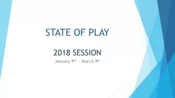 STATE OF PLAY 2018 SESSION