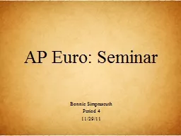 AP Euro: Seminar Bonnie Simpraseuth
