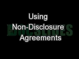 Using Non-Disclosure  Agreements