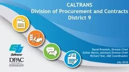 CALTRANS Division of Procurement and Contracts