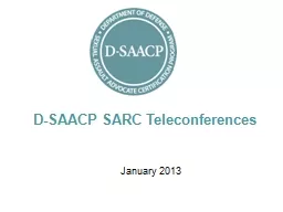 D-SAACP SARC Teleconferences