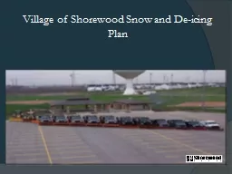Village of Shorewood Snow and De-icing Plan