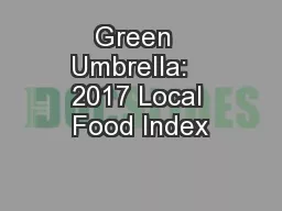 Green  Umbrella:   2017 Local Food Index