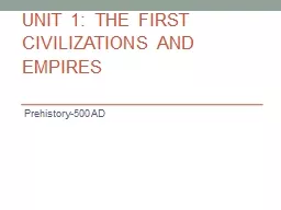 Unit 1:  The First Civilizations and Empires