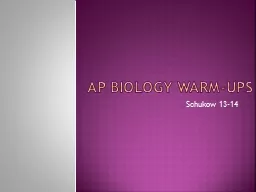 AP Biology Warm-ups Schukow