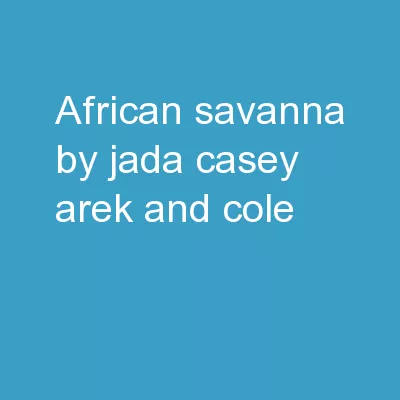 African Savanna  by: Jada,Casey,Arek and Cole