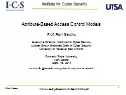 1 Attribute-Based Access Control Models