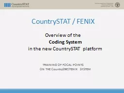 CountrySTAT / FENIX Overview of the