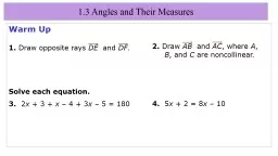 1.3 Angles and Their Measures